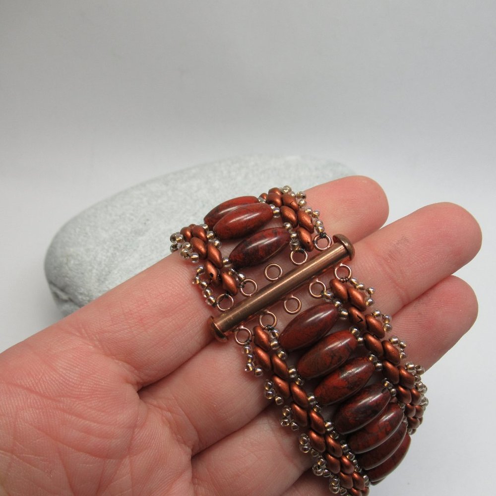 Red Jasper woven bracelet - Picture 9 of 11
